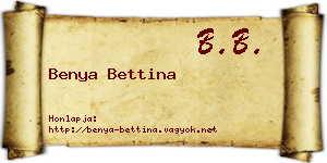 Benya Bettina névjegykártya